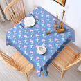 thumbnail image 2 of Blue Cartoon Unicorn Rainbow Cloud Pattern Square Tablecloth,Waterproof Square Table Cover,Wipeable Spillproof Washable Table Cover for Home Kitchen Party Decor 52"x52"(132x132cm), 2 of 6