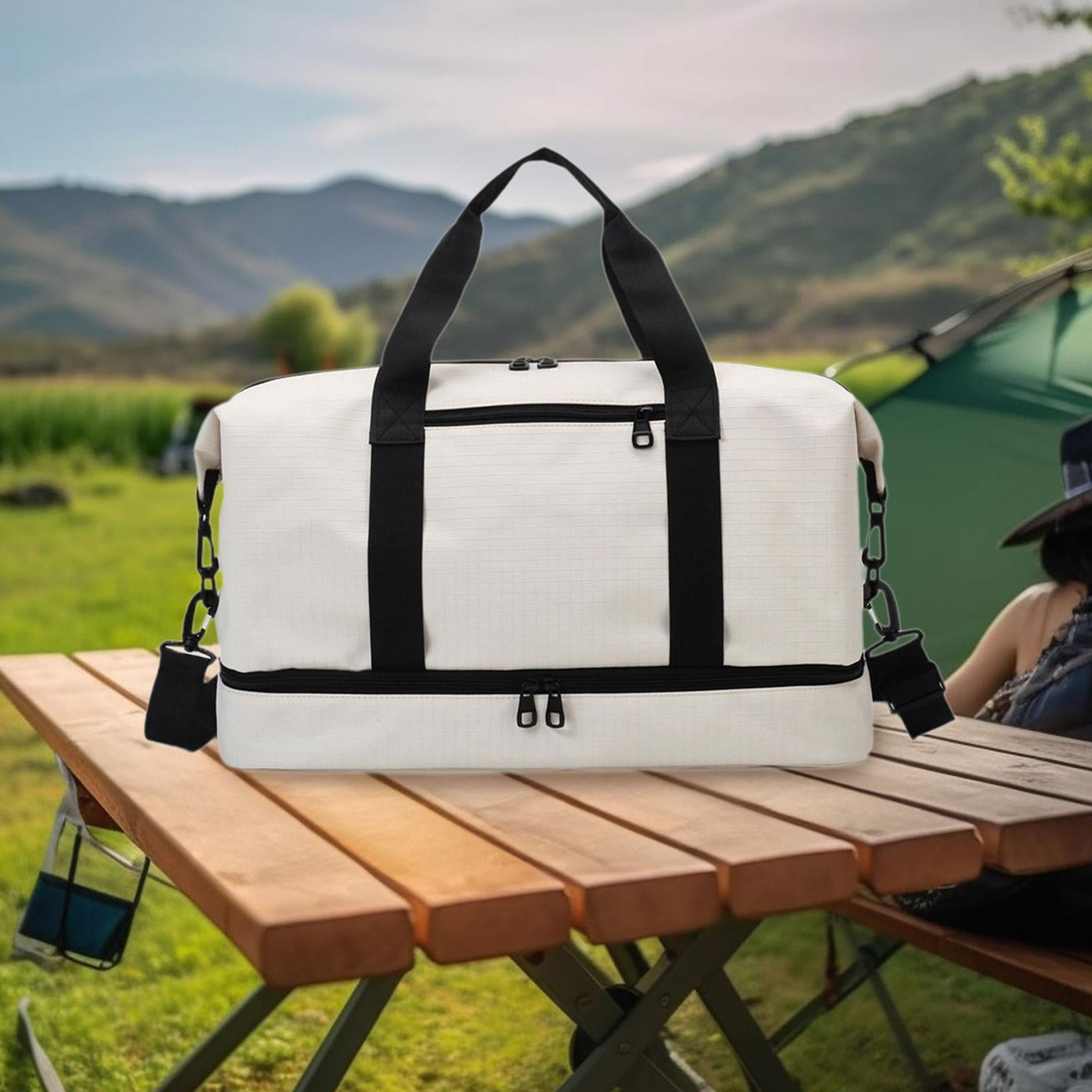 Segolike Airlines Gym Bag Mini Duffel Bag Tote Weekend Bag Personal Item Bag Underseat Carry on Bag for Women Men Holiday Trips Hiking White