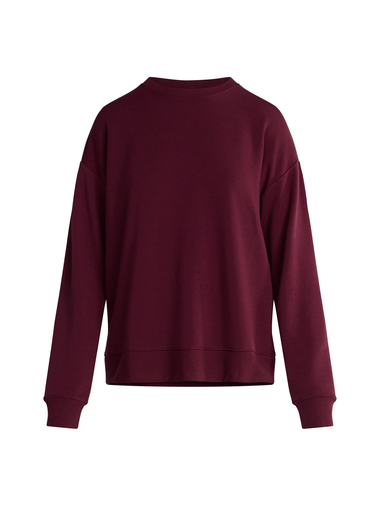 Joyspun Women's Fleece Drop Shoulder Sleep Top with Long Sleeves, Sizes XS-3X