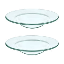ACDANC 2 Pieces Replacement Oil Warmer Dish Round Glass Dish Wax Melt Candle Warmer Bowl Plate Lid Tray for Aroma Therapy Lamp Electric Lamps Oil and Tart Warmers (4.5 Inches)