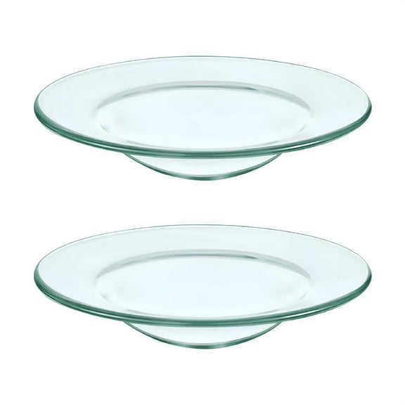 ACDANC 2 Pieces Replacement Oil Warmer Dish Round Glass Dish Wax Melt Candle Warmer Bowl Plate Lid Tray for Aroma Therapy Lamp Electric Lamps Oil and Tart Warmers (4.5 Inches)