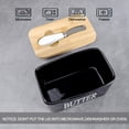thumbnail image 7 of ZWHong Butter Dish with Lid, Large Ceramic Butter Keeper with Stainless Steel Knife, Airtight Butter Container for Refrigerator or Countertop, 650ml Butter Holder for 2 Sticks (Black), 7 of 7