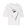 thumbnail image 4 of Puntoco Mujer Suelta Casual Manga Tres Cuartos Cuello Redondo Blusa Camiseta Túnica tops Puntoco Puntoco-5226, 4 of 7