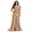Champagne, variant on AURA Plus Size Evening Dress V Neck Short Sleeve Slim Fit Party Long Skirt Beaded Polyester