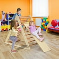 thumbnail image 2 of Costway Foldable Wooden Climbing Triangle Indoor Home Climber w/ Ladder for Toddler Baby, 2 of 11