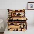 thumbnail image 5 of jejeloiu Rustic Moose Patchwork Full Size Comforter Sets,Southwestern Fish Print Bedding Comforter Set For Boys,Brown Beige,Black Reversible,3-Piece,1 Comforter and 2 Pillowcases, 5 of 7