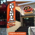 thumbnail image 2 of QSUM Chicken Wings Themed Swooper Flag, 11FT Chicken Wings Advertising Feather Flag with Pole Kit, Ground Spike and Hand Bag, Chicken Wings Banner Signs for Businesses and Storefronts(FLAG ONLY), 2 of 7