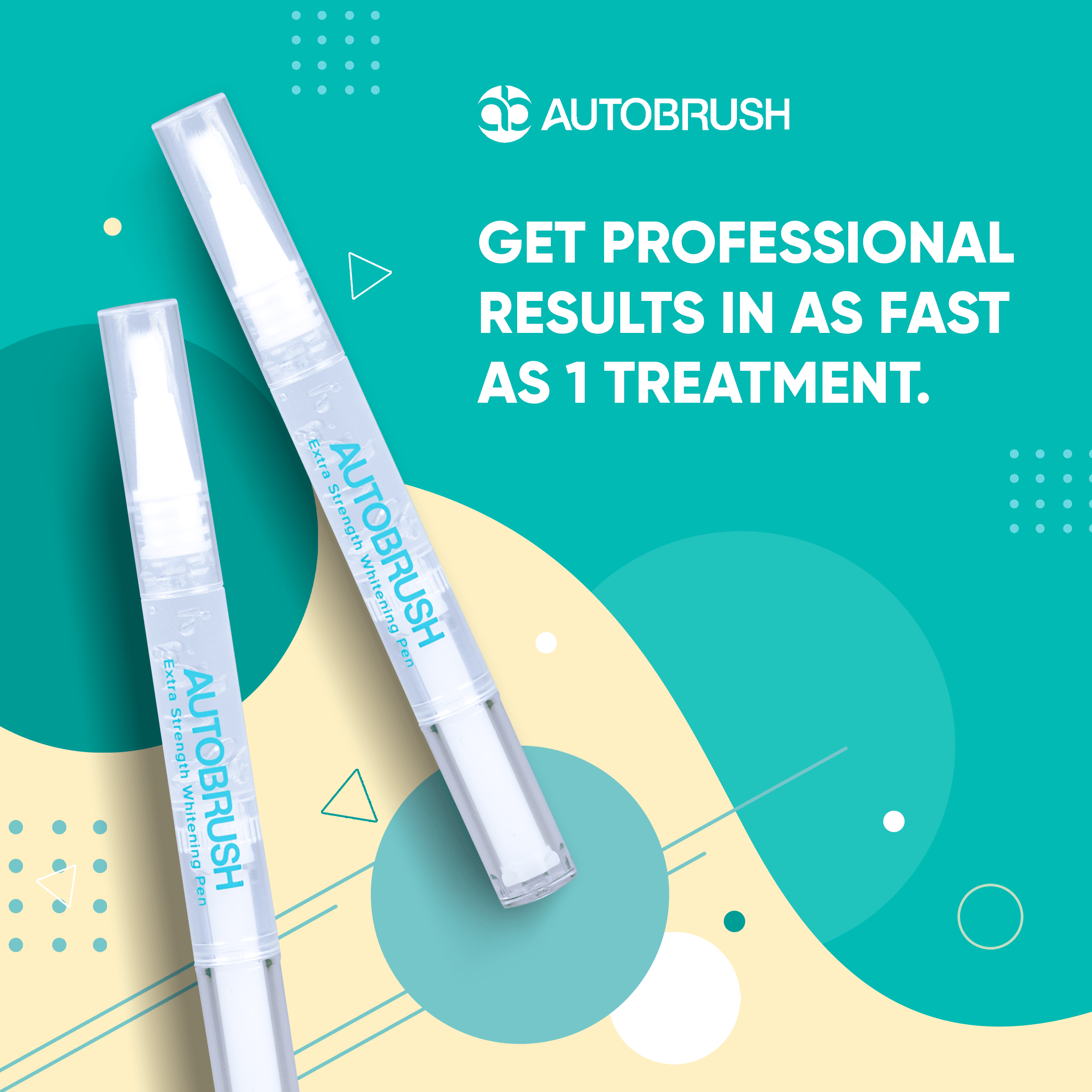 AutoBrush Teeth Whitening Pens (3 Pack), 30+ Uses, No Sensitivity & Painless, Travel-Friendly, Easy to Use