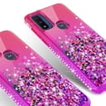 thumbnail image 4 of Liquid Quicksand Glitter Phone Case for Moto G Play 2023/G Pure / Moto G Power 2022 Case for Girls Women Clear Phone Case Cover - Hot Pink/Purple, 4 of 5