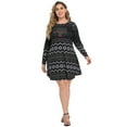 thumbnail image 4 of HDE Womens Plus Size Party Dress Ugly Christmas Sweater Long Sleeve Skater Dress (Single & Ready to Jingle, Large), 4 of 6