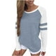 thumbnail image 3 of Ropa de otoño,Camiseta de manga larga a rayas para mujer, color block, cuello en V, 95 % poliéster, 5 % elastano, ropa informal, sopatenor, 3 of 8