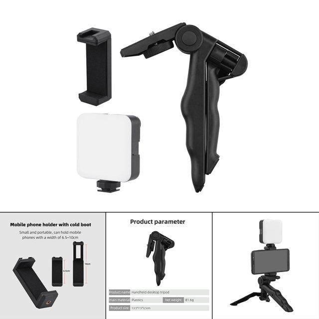 Universal Smartphone ging Kit Video Kit para grabación de video Filmación con luz de relleno LED Portátil para interiores con teléfono de - 3 piezas