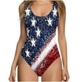 thumbnail image 5 of Sakmal Bathing Suits for Women Tummy Control Independence Day One Piece Red Swimsuits Usa Flag Swimwear, 5 of 5