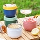 thumbnail image 4 of Ounissouiy Fiambrera de 600ml de acero inoxidable, portátil, para escuela, senderismo, comida, frutas, contenedor de desayuno, fiambrera lavable para Mostrada Blanco Ounissouiy HA072903-02, 4 of 6