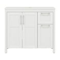 thumbnail image 6 of PULUOMIS 36 Inches Bathroom Vanity in White Finish with Square Ceramic Vessel Sink, Single Bathroom Vanity with Top, 2-Door Cabinet and 2 Drawers, 6 of 10