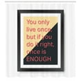 thumbnail image 3 of YOLO Shower Curtain, Motivational Poster Design with a Quote in a Frame Positive Message, Fabric Bathroom Set with Hooks, 69W X 84L Inches Extra Long, Pink Beige Charcoal Grey, by Ambesonne, 3 of 3
