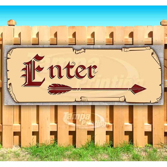 Enter Arrow 13 oz Vinyl Banner With Metal Grommets