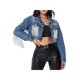 thumbnail image 1 of SAYOO - Abrigo corto para mujer, manga larga/sin mangas con borlas decorativas, chaqueta corta con botones, estilo casual de calle, prendas de vestir exteriores SAYOO  XS S M L, 1 of 6