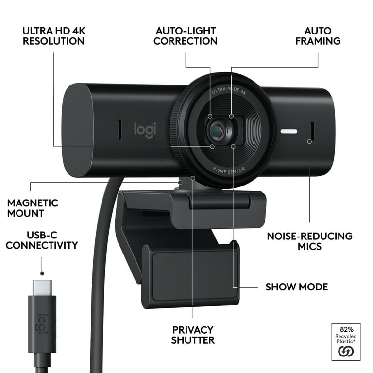 Logitech MX Brio Ultra HD 4K Collaboration and Streaming Webcam