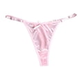 thumbnail image 3 of COMVALUE Womens Hollow-Out Breathable Low-Rise Sexy Lace Thongs Comfortable T-Back Panties (Pink, L), 3 of 9