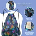 thumbnail image 4 of Mesh Drawstring Bag Beach Bag with Zipper Pocket Gym Backpack Bag for Swimming Gear Gym Storage Bag for Adult Kids, 4 of 8
