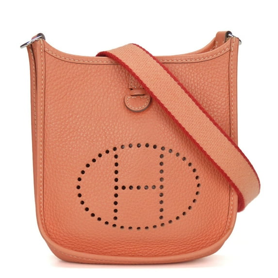 Pre-Owned Hermes Shoulder Bag Evelyn TPM Togo Salmon Pink Red □Q Stamp Mini Women's... (Good)
