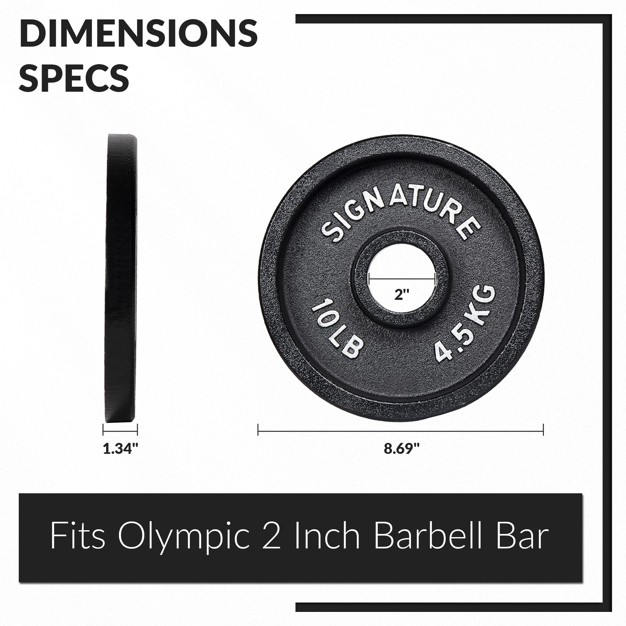 BalanceFrom Deep Dish Olympic Weight Plates, 2-Inch Cast Iron with E-Coating, for Strength Training, Powerlifting, and Home Gym，Multiple Weight Options Available