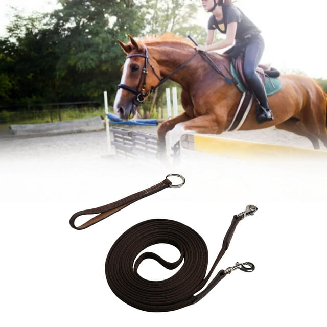Horse Lunge Line, Cowhide Webbing Horse Rein Hard Wearing Easy To Control for Daily Training Walking