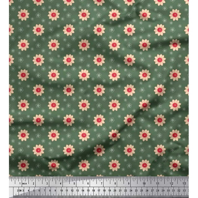 Soimoi Poly Georgette Fabric Artistic Floral Print Fabric by Yard 42 Inch Wide