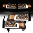 thumbnail image 3 of LED DRL Headlights for 1994-2001 Dodge Ram 1500/1994-2002 Dodge Ram 2500 3500/1995-2002 Dodge Ram 4000 Headlamps Left & Right-Chrome housing, 3 of 11