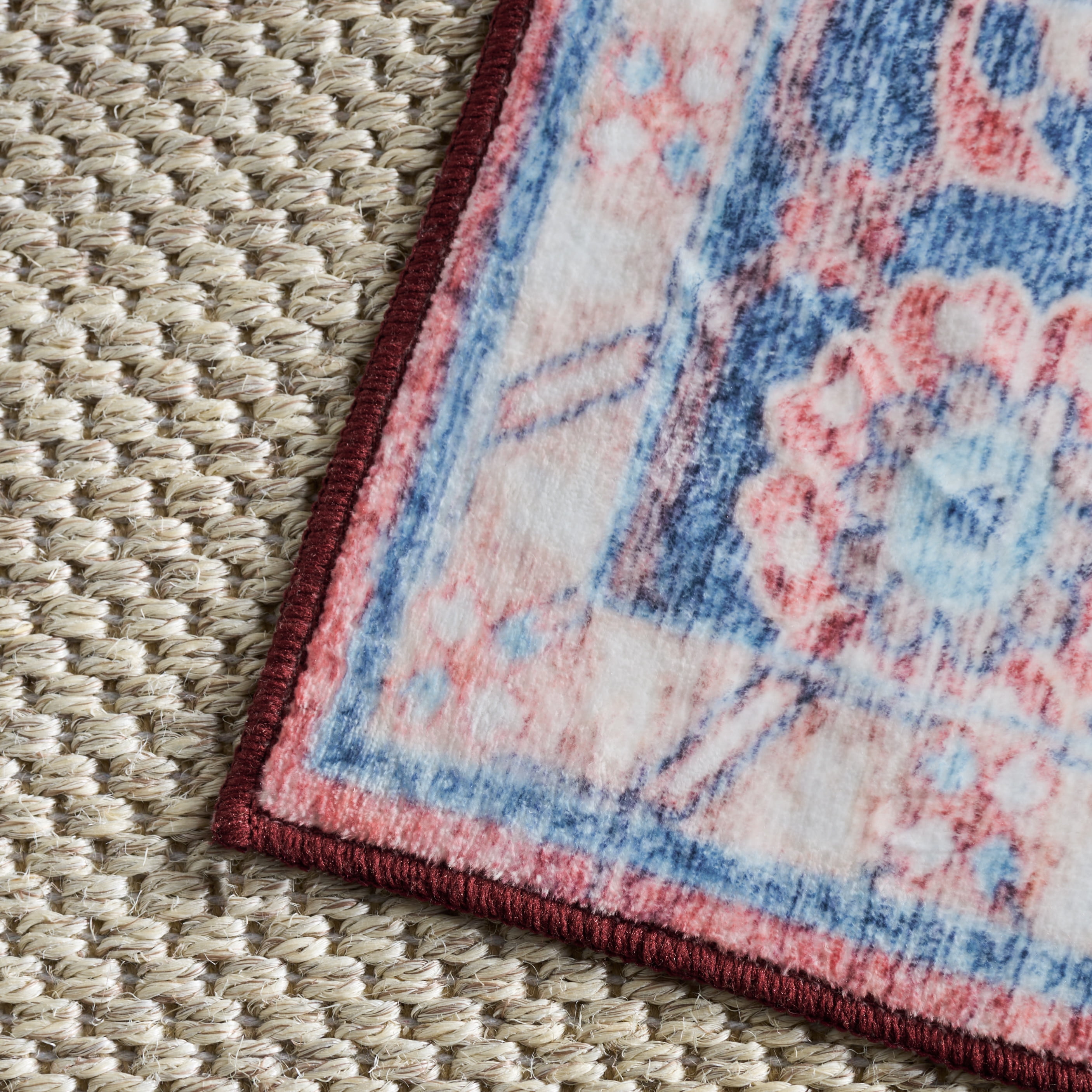 SAFAVIEH Martha Stewart Norbert Medallion Machine Washable Area Rug, Rust/Blue, 8' x 10'