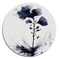 thumbnail image 2 of Designart "Hibiscus Euphoria Blue White II" Floral Hibiscus Metal Round Wall Decor, 2 of 5
