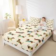 thumbnail image 3 of Manfei CuteDog Queen Sheets, Dachshund Lover Queen Sheet Sets, Cream, 4-Piece, 1 Flat Sheet, 1 Fitted Sheet and 2 Pillowcases, 3 of 6