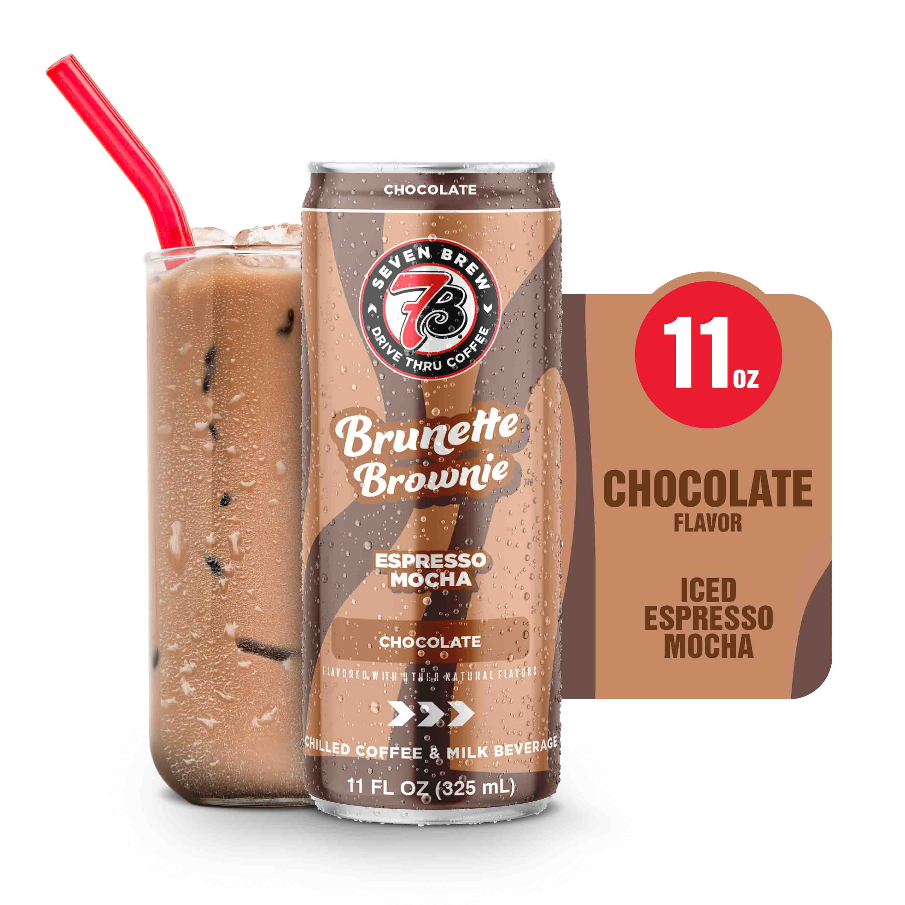 (4 pack) 7 Brew Brunette Brownie Chilled Espresso Mocha Ready to Drink Coffee, 11 fl oz Can