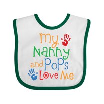 Inktastic Nanny and Pops Love Me Grandkids Boys or Girls Baby Bib