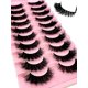 thumbnail image 1 of Pestañas de ojo de gato esponjosas, pestañas de visón falso 8D, paquete de pestañas finas dramáticas, largas y gruesas, pestañas postizas, nuevo, 10 pares, 1 of 5