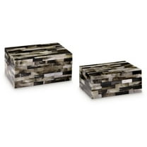Signature Design by Ashley Casual Ellford Box (Set of 2) Black/Brown/Cream
