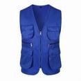 thumbnail image 2 of Men's Fishing Vest Zip Front Sleeveless Jacket Cargo Vest Jacket Multi Pockets for Summer Travel Outdoor Work Photo Cargo Blue Xl by Awwp, 2 of 3
