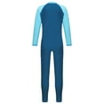 thumbnail image 4 of vastwit Kids Rash Guard One Piece Swimsuit Long Sleeve Full Body Wetsuits Athletic Surf Swimwear Sky Blue 11-12, 4 of 7