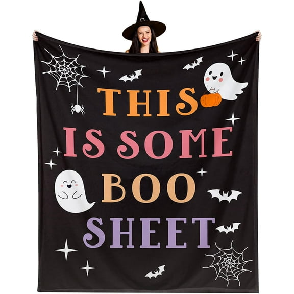 Halloween Blanket for Women Men 60x50- Boo Basket for Women Halloween Decorations Nightmare Before Christmas Fall Throw Blanket Halloween Boo Gifts for Kids Adults