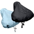 thumbnail image 1 of Paquete de 2 fundas de asiento impermeables para bicicleta de carretera, funda de sillín de bicicleta MTB, funda de sillín de 24*27cm (negro y azul), 1 of 5