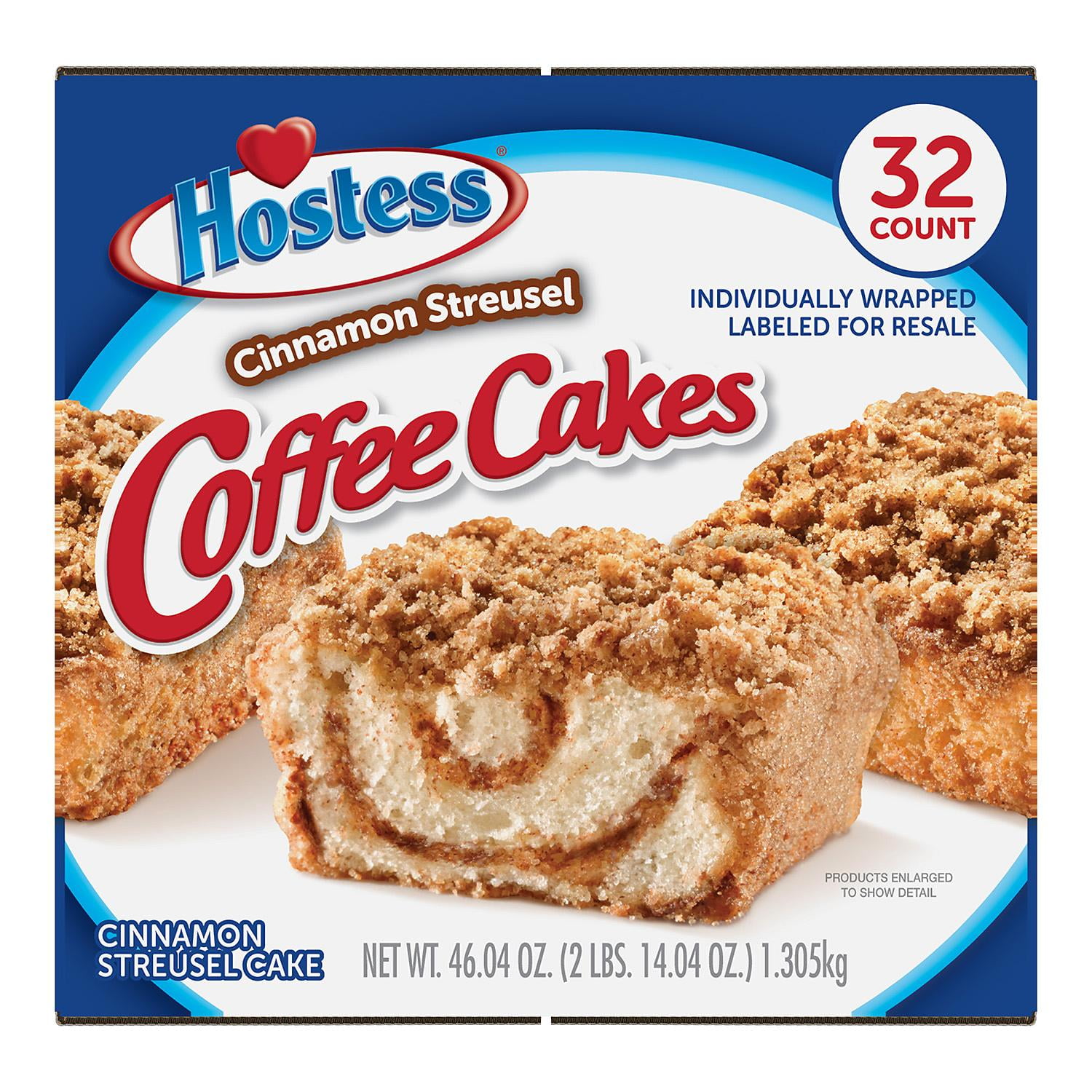 Product of Hostess Cinnamon Streusel Coffee Cake 1.44oz 32Pk