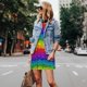 thumbnail image 4 of Balery Bright Rainbow Vestidos de verano para mujer con estampado: vestido holgado sin mangas, vestido playero informal y cómodo para días calurosos., 4 of 7