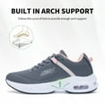 thumbnail image 2 of Womens Arch Support Walking Shoes Orthotic Tennis Sneakers for Plantar Fasciitis Athletic Outdoor Running Shoes GreyPink Size 10.5, 2 of 6