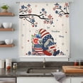 thumbnail image 5 of Independence Day Sheer Curtains 72 Inches Long, Vintage Gnomes Usa Flag Star Tree Branch Light Filering Curtains, Breathable Simi Curtain Privacy Drapes for Living Room Bedroom Window Treatment, 5 of 9