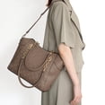 thumbnail image 4 of Bolso de mano para mujer, bolso grande tipo shopper de PU con clutch, elegante bolso tipo hobo con bandolera extraíble, bolso de hombro, muchos compartimentos, cremallera, 4 of 6