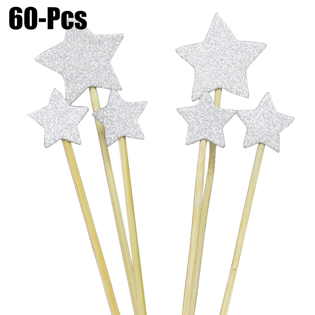 Gold Black Acrylic Twinkle Star Cup Cake Toppers How I Wonder Cake Decoration~ 