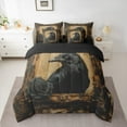 thumbnail image 3 of Manfei 3D Black Crow Bedding Comforter Set 7 Pieces, Retro Romantic Flower Floral Full Bedding Set, Teens Kids Adult Reversible Fitted Sheet Flat Sheet, Luxury Bedroom Decor, 3 of 8