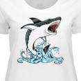 thumbnail image 4 of Inktastic Great White Shark Jumping Women's Plus Size T-Shirt, 4 of 5