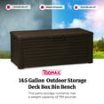 thumbnail image 3 of Toomax Florida Durable 145gal Novel Resin Outdoor Storage Deck Box, Brown, 3 of 8
